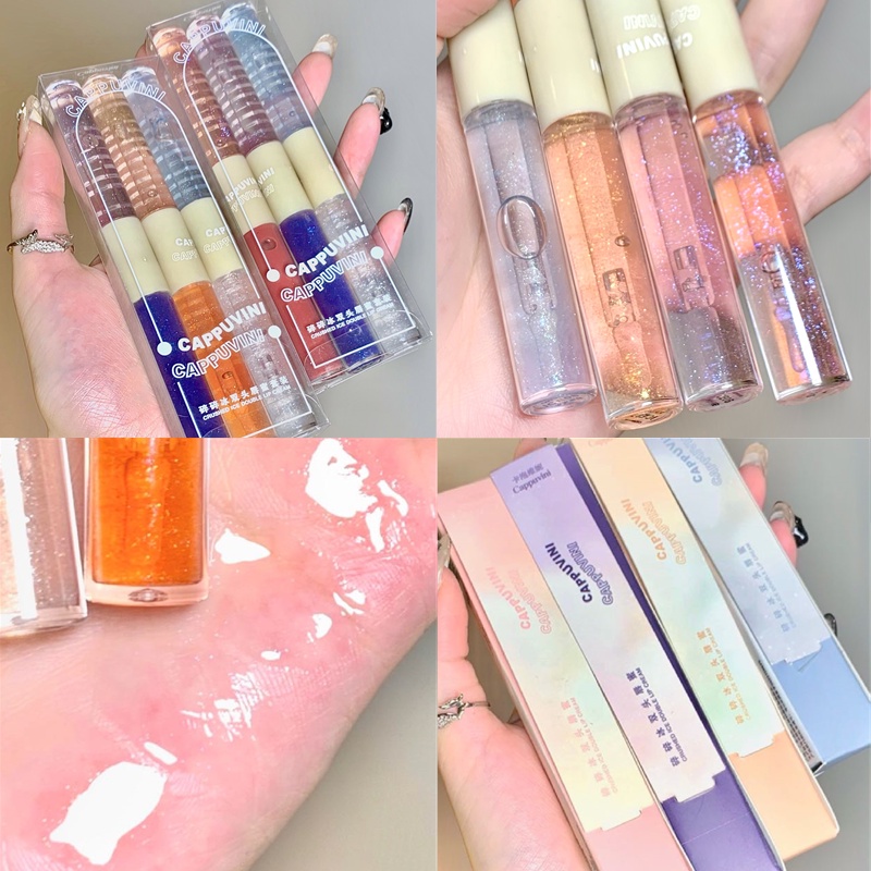 [Hàng mới về]Son kem tint lì Cappuvini sắc tố cao lâu trôi 2 đầu 2 trong 1