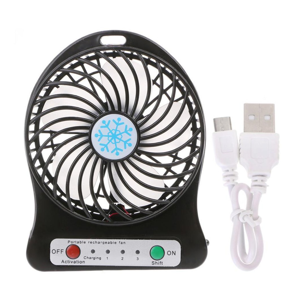 Quạt Mini Sạc Pin Cầm Tay 3 Tốc Độ Quay I Đèn Led Sáng | BigBuy360 - bigbuy360.vn
