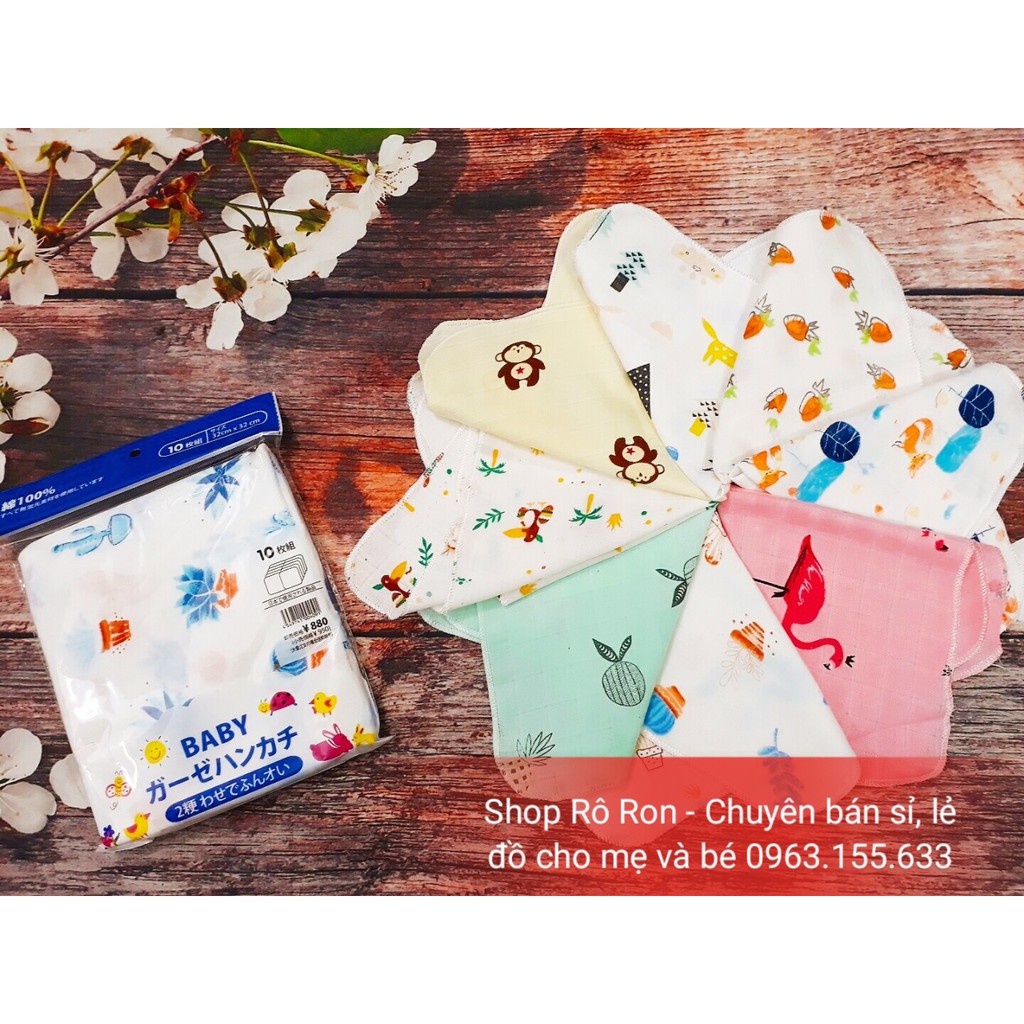 [Mã FMCG8 giảm 8% đơn 500K] KHĂN XÔ SỮA NHẬT MUSLIN SET 10