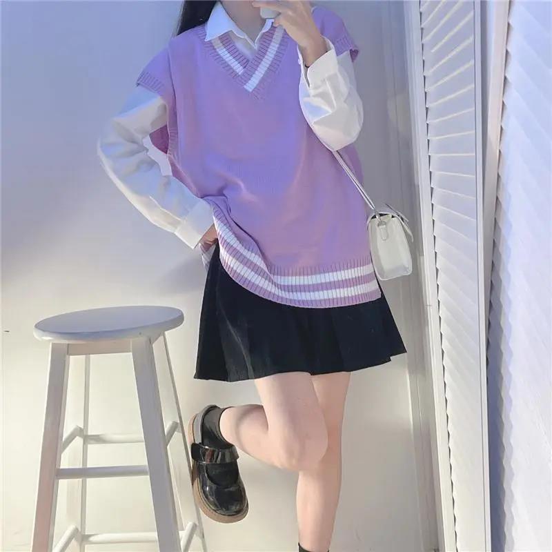 Áo len không tay cổ chữ v thiết kế mới thời trang theo phong cách Hàn Quốc dành cho nữ