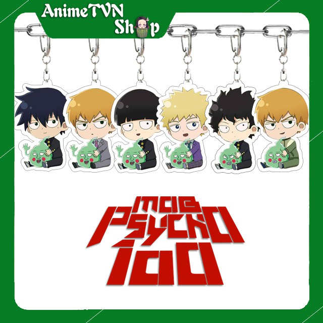 Móc khoá Mica anime Mob Psycho 100- Nhựa Cứng Acrylic In 2 mặt sắc nét ( ảnh thật )