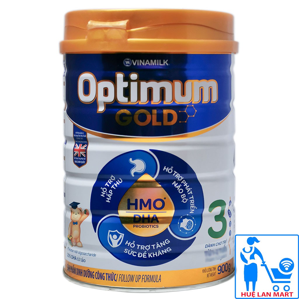 [CHÍNH HÃNG] Sữa Bột Vinamilk Optimum Gold 3 HMO Hộp 850g (Hấp thu khỏe, trẻ thông minh)