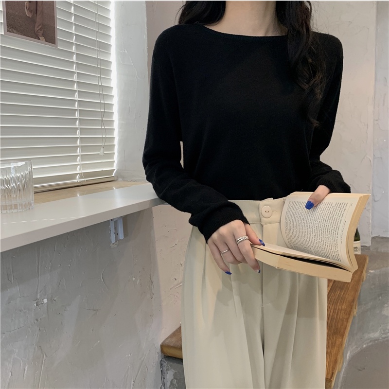 IELGY Áo Len Nữ IELGY, Áo Len Dệt Kim Dài Tay