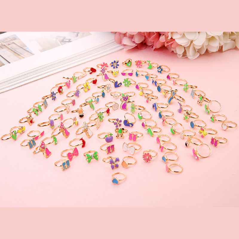 36 Nhẫn bằng hợp kim hình hoạt hình dễ thương dành cho trẻ em