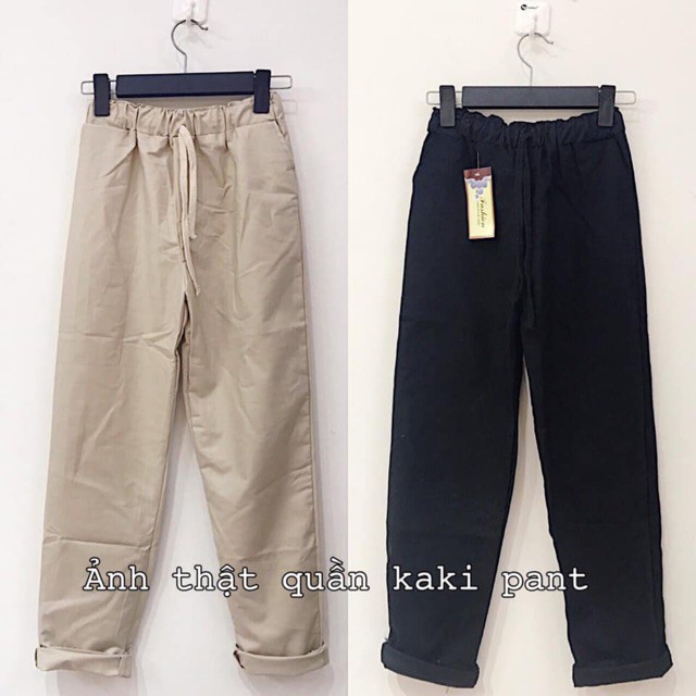 HOT_ Baggy pant kaki - Quần baggy kaki đen unisex nam nữ dưới 80kg | BigBuy360 - bigbuy360.vn
