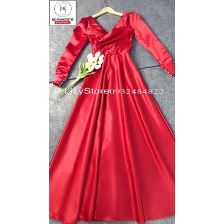 ĐẦM XOÈ MẶC CƯỚI CỔ V CHÉO KHOÉT LỨNG ĐÍNH CHUỔI full S/M/L/XL ( ẢNH VÀ VIDEO THẬT DO CHỦ SHOP TỰ QUAY 100000%)