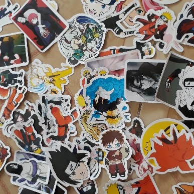 Bộ Sticker hoạt hình Naruto cực ngầu dán trang trí laptop, mũ bảo hiểm, vali, xe tay ga, ván trượt