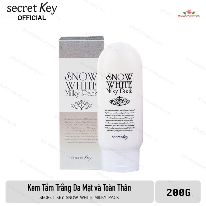 [Mã giảm giá] Kem tắm trắng toàn thân Secret Key Snow White Milky Pack 200g