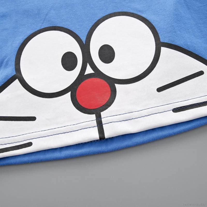 Áo thun ngắn tay in hình Doraemon dễ thương xinh xắn cho bé