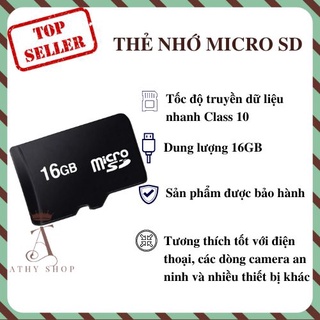 Thẻ nhớ micro SD 16GB, memory card siêu bền tốc độ cao 16gb, thẻ nhớ lưu trữ cho điện thoại, camera