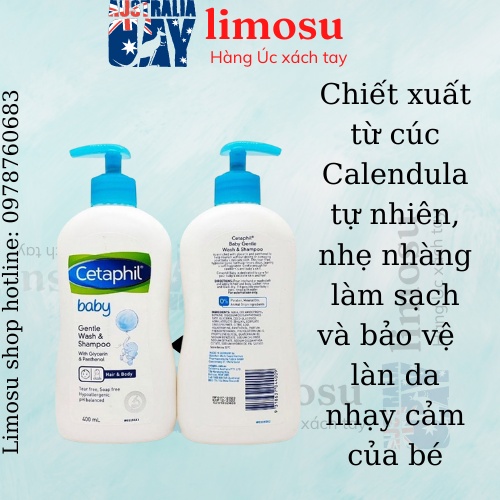 Sữa tắm gội cho bé cetaphil baby 400ml