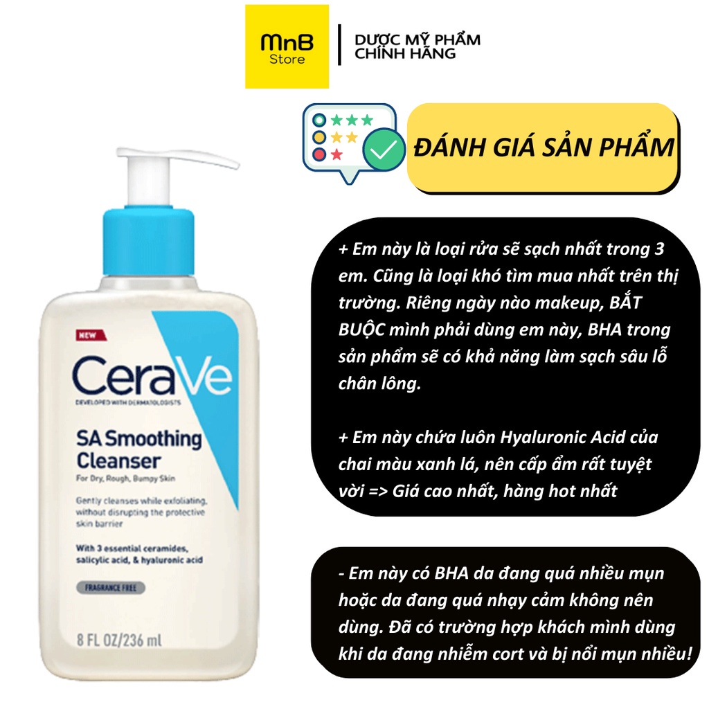 Sữa rửa mặt Cerave Foaming Facial Cleanser cho da dầu mụn da khô nhạy cảm 473ml 236ml 88ml