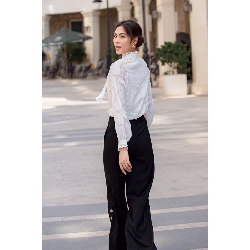 Quần  suông clothesrack đính nút hông Milan