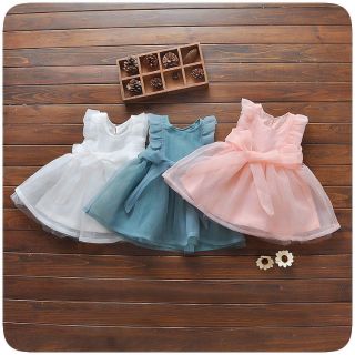 Combo 2 ri váy xanh và hồng cho bé