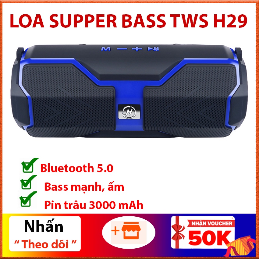 Loa bluetooth âm thanh vòm 6D , công suất 20W, bass mạnh H29