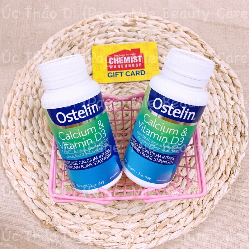 Viên Uống Canxi Ostelin Calcium &amp; Vitamin D3 của Úc 130v