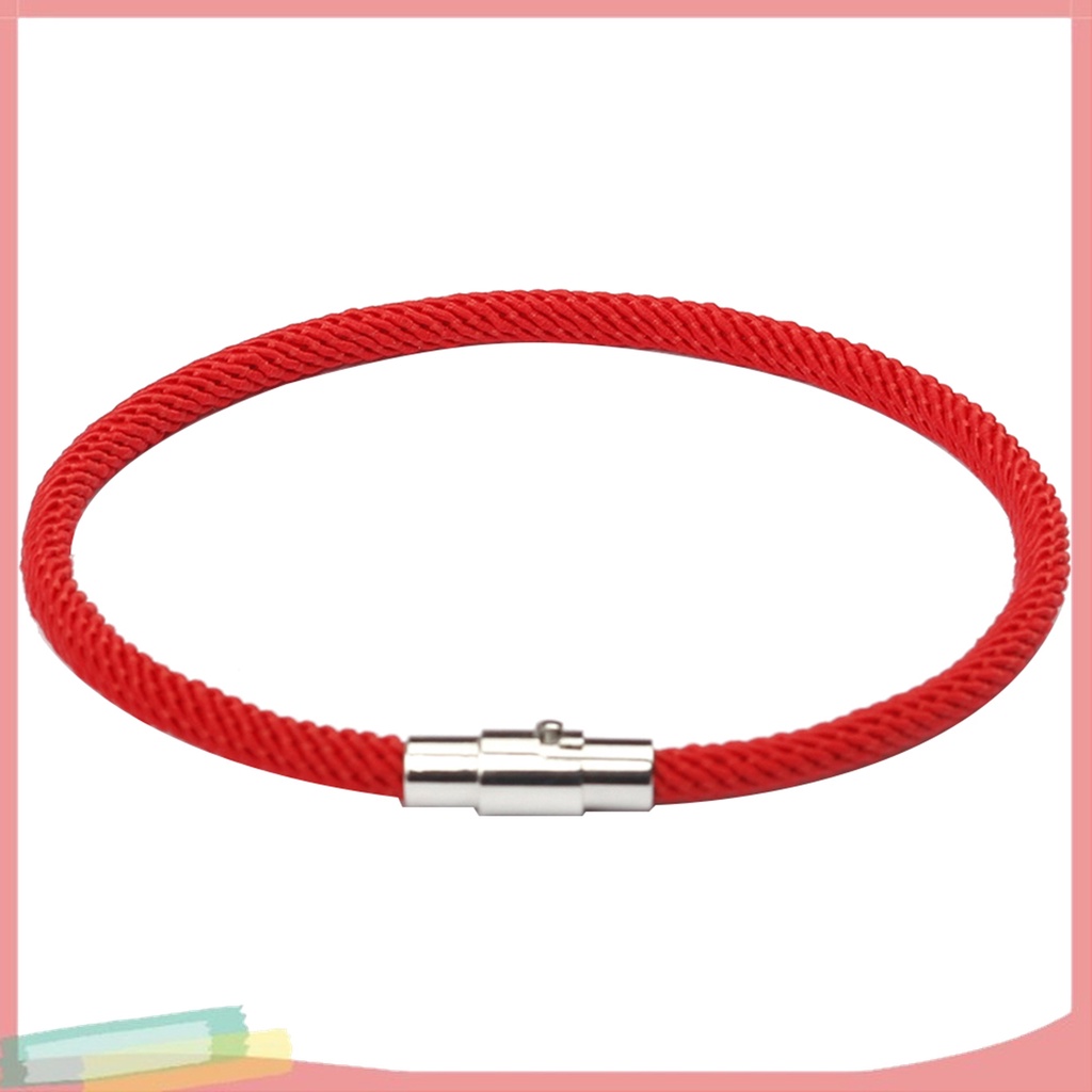 Vòng Tay Dây Bện Nylon Màu Trơn Khóa Nam Châm Thời Trang Cho Cặp Đôi