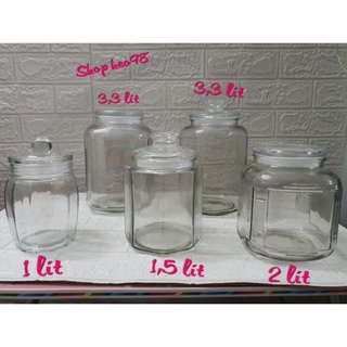 Bình thủy tinh 3,3 lít .2 lít .1,5 lít .1 lít ngâm hoa quả, đựng đồ khô.