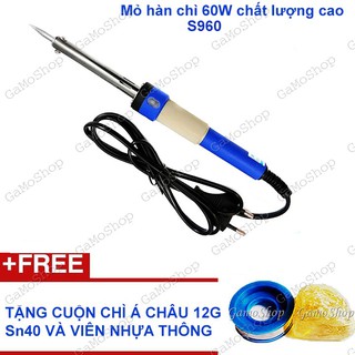 Mỏ hàn chì cao cấp S960 60W có Led báo nguồn Tặng Cuộn chì và Nhựa thông