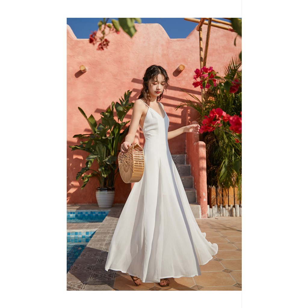 Váy Maxi Hai Dây Hở Lưng Quyến Rũ | BigBuy360 - bigbuy360.vn