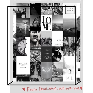 [FREESHIP EXTRA] Wall Collage dán tường trang trí decor phòng ngủ - theme đen trắng