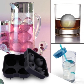 Whiskey Cocktail Ice Cube Maker Mold 4 Large Sphere Mold Silicone