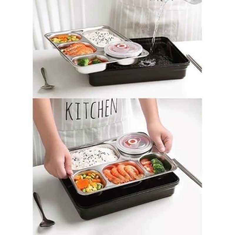 Hộp cơm văn phòng inox 5 ngăn kiểu Nhật