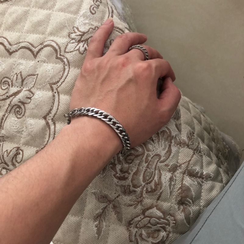 Vòng đeo tay thép titan màu trơn phong cách đơn giản hợp thời trang