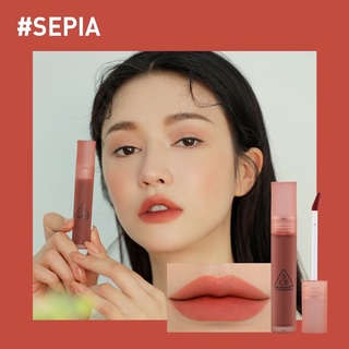 Son kem 3ce blur water tint màu sepia đỏ gạch