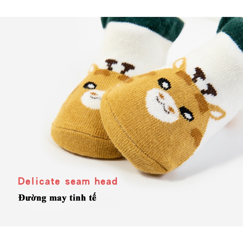 Set 3 đôi tất, vớ cổ ngắn thu đông chống trượt co giãn phong cách Hàn Quốc cho bé trai, bé gái TTE25