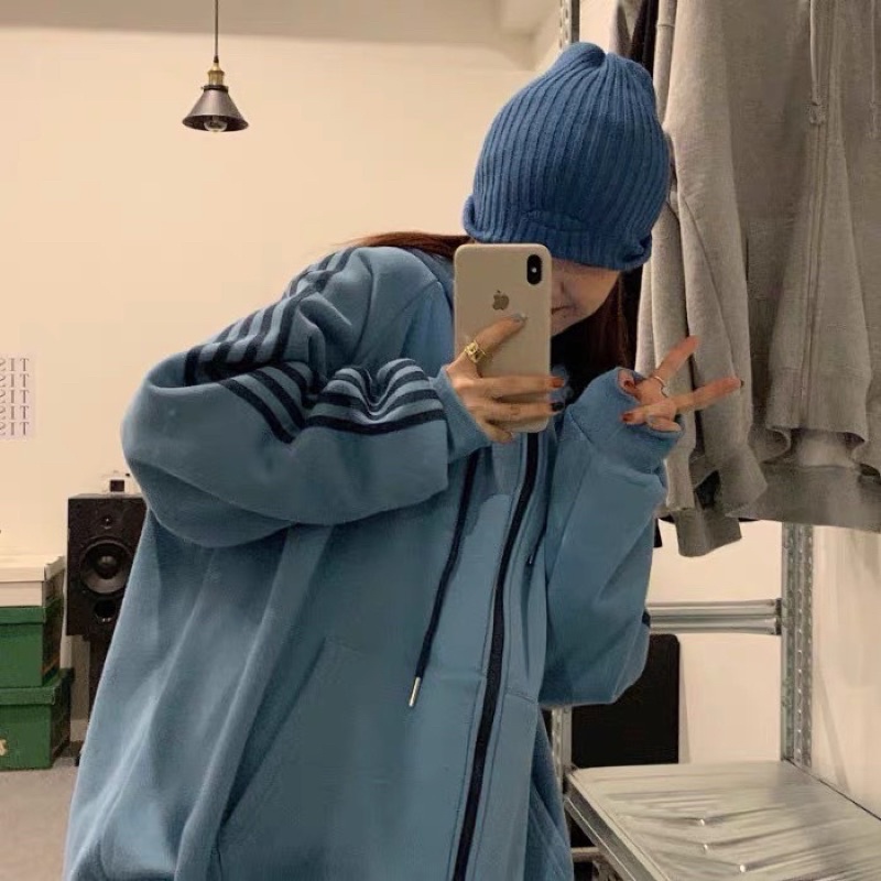Áo Hoodie nỉ bông Ulzzang kẻ sọc nhiều màu năng động, áo khoác nữ form rộng Hàn Quốc dưới 80kg - T&A Store .T&A | BigBuy360 - bigbuy360.vn