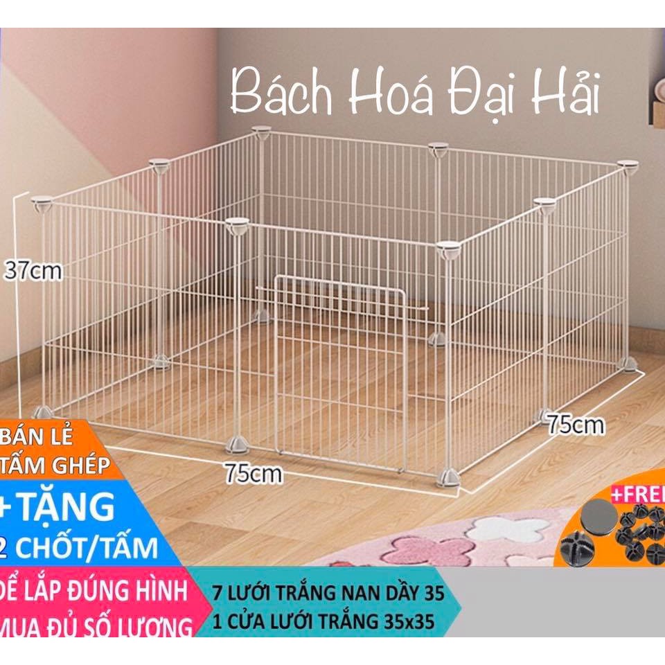 CHUỒNG QUÂY THÚ CƯNG LẮP GHÉP LƯỚI NAN DÀY MÀU TRẮNG KT 37X74X74CM