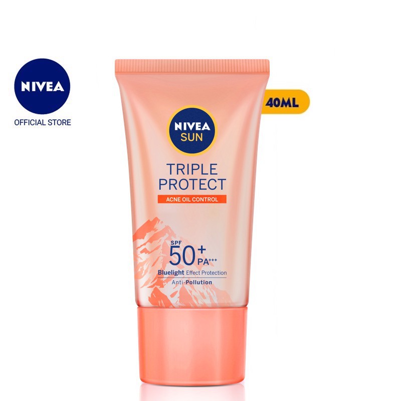 Kem Chống Nắng Dưỡng Da Kiểm Soát Nhờn Mụn NIVEA SUN Triple Protect Acne Oil Control SPF50+ PA+++ 40ML - 85545