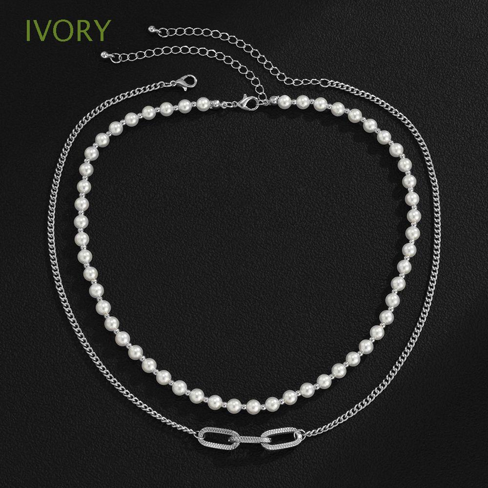 Vòng cổ choker đính ngọc trai nhân tạo phong cách Hàn Quốc cổ điển thời trang cho nam