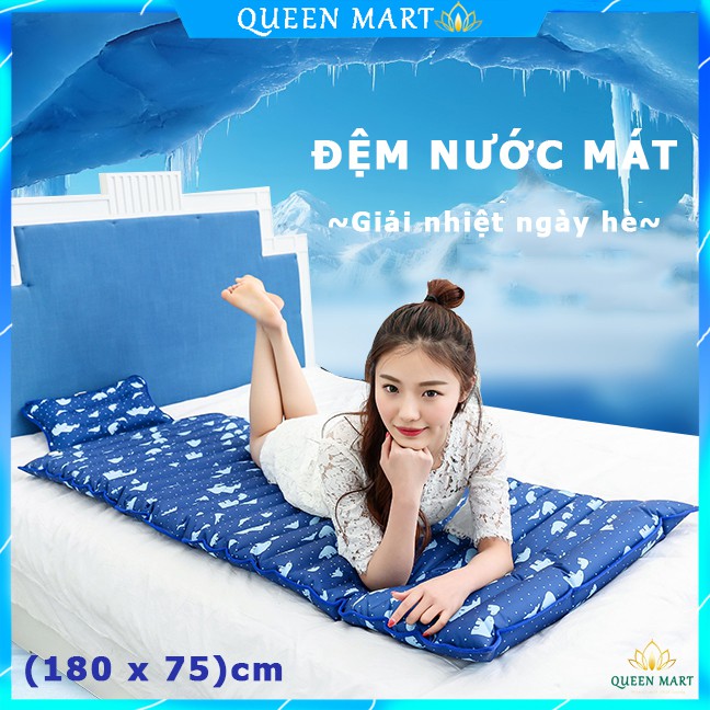Nệm Nước, Đệm Nước Mát Lạnh Chống Nước Dành Cho Mùa Hè Oi Bức Kích Thước 185*75cm và Đệm Ngồi 45*45cm
