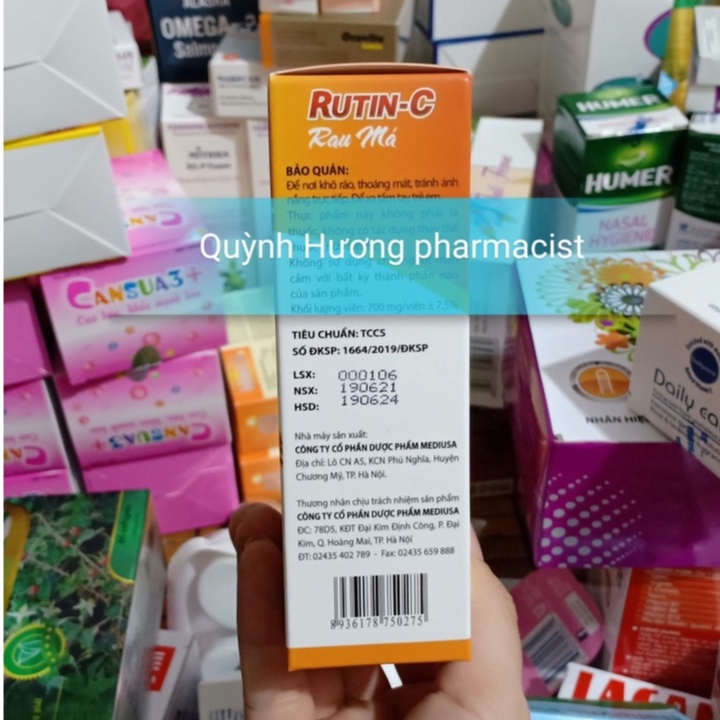 Viên uống RUTIN C RAU MÁ 30 viên ngăn ngừa nhiệt miệng