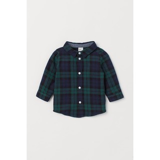 Áo somi caro xanh HM H&M_hàng chính hãng Anh