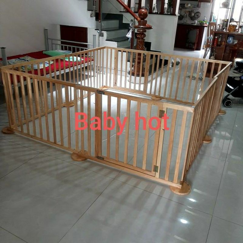 Quây Cũi Gổ 3D 8 cánh nang dẹp