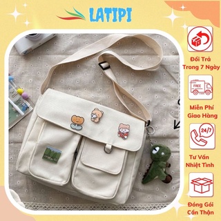 Túi Vải Canvas💖FREESHIP💖Túi Tote Đeo Chéo FreeStyle Cỡ Lớn Cực Cá Tính