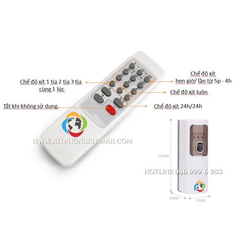 Máy xịt thơm phòng có điều khiển MD1A PT UTIHOME