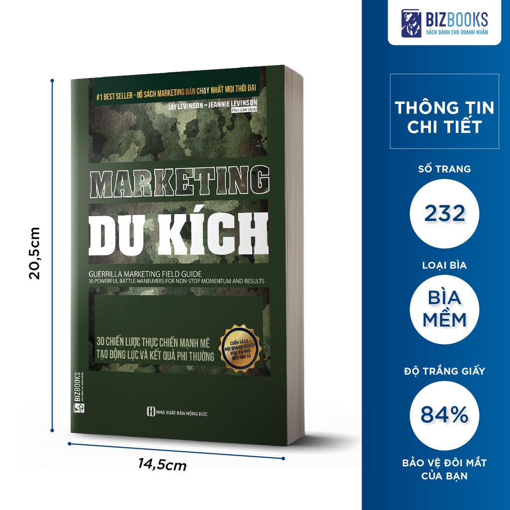 BIZBOOKS - Sách - Marketing Du Kích: 30 Chiến Lược Thực Chiến Mạnh Mẽ Tạo Động Lực Và Kết Quả Phi Thường - 1 BESTSELLER