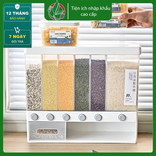 Thùng đựng gạo,ngũ cốc có chia ngăn,thùng đựng các loại hạt đồ khô chất liệu nhựa cao cấp