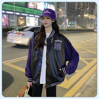 Áo Khoác Bomber 32 Tay Phối Da Unisex  Choose Us