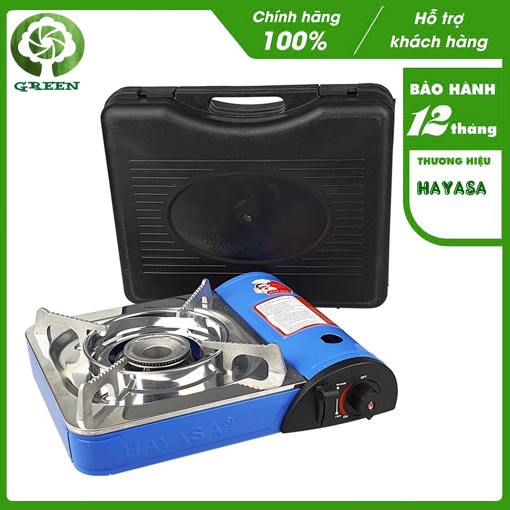 Bếp ga mini Hayasa HA-8102M dập cuốn mép chắc chắn, có vòng chắn gió - Màu ngẫu nhiên