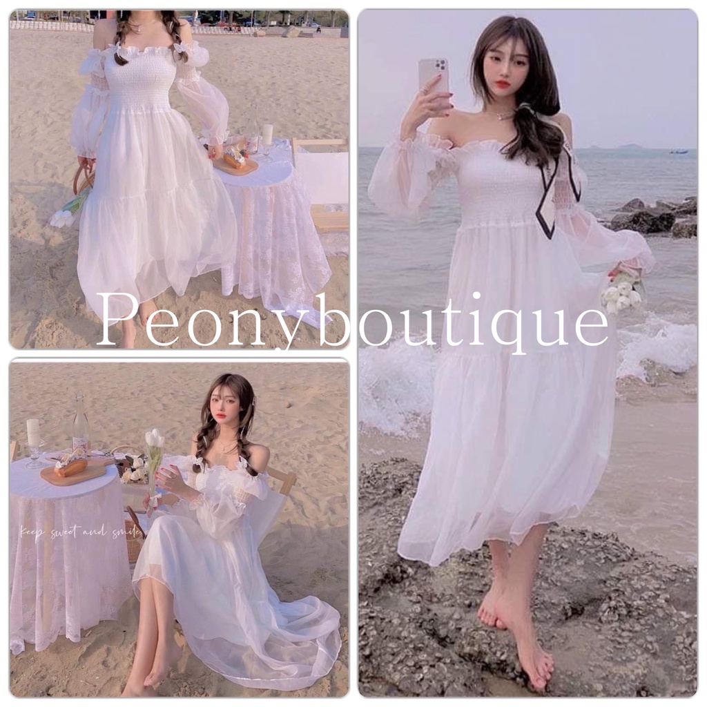 🌸 Đầm midi voan bánh bèo tiểu thư, phối tầng đuôi cá dài đẹp Ulzzang 🌸