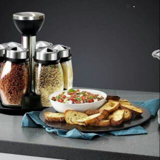 Bộ gia vị xoay bằng thuỷ tinh