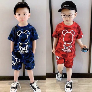 Bộ cộc tay gấu loang cho bé dp222