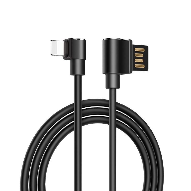 Cáp sạc nhanh Hoco U37 siêu bền dòng 2.4A cho iPhone, Android, iPad, đầu chữ L, dây dài 1.2m - Chính hãng