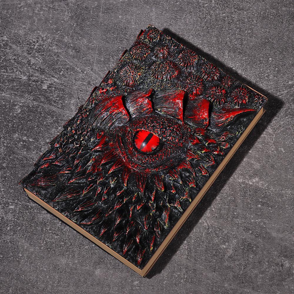 Sổ Tay Khổ A5 Bìa Hình Rồng 3D Màu Đỏ Dễ Thương