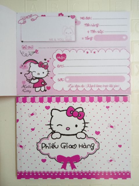 Combo 10 quyển phiếu giao hàng hellokitty một liên 100t/ quyển chỉ 80.000₫